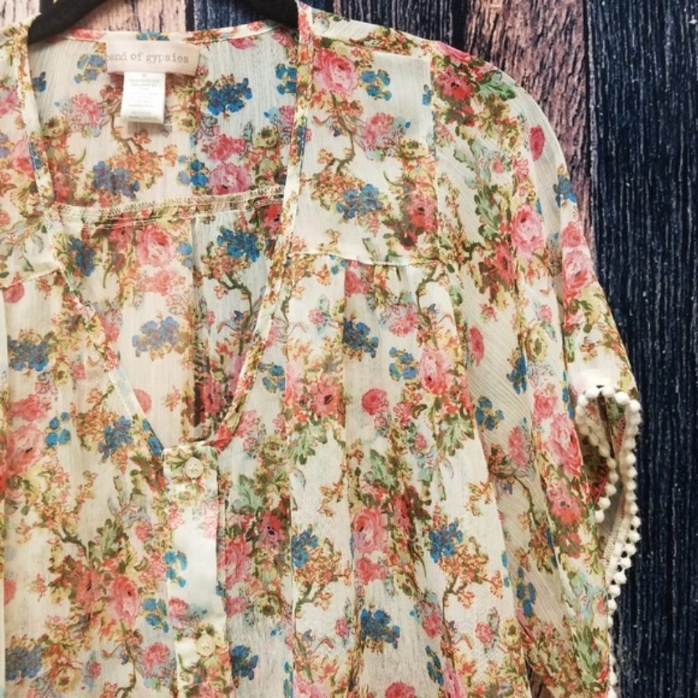 Floral Button Front Top